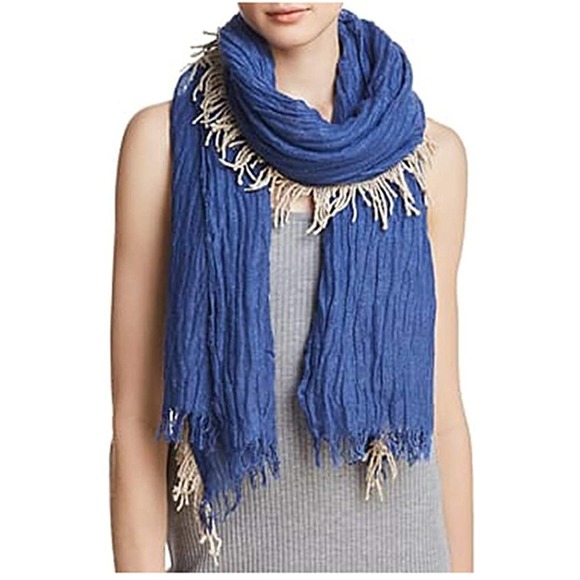 Gaynor Accessories - Gaynor Blue Italian Designer Linen Scarf NEW